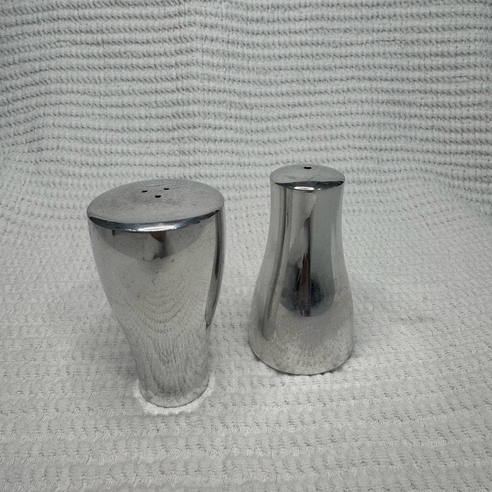 Nambe Silver Topsy Turvy Salt and Pepper Shakers